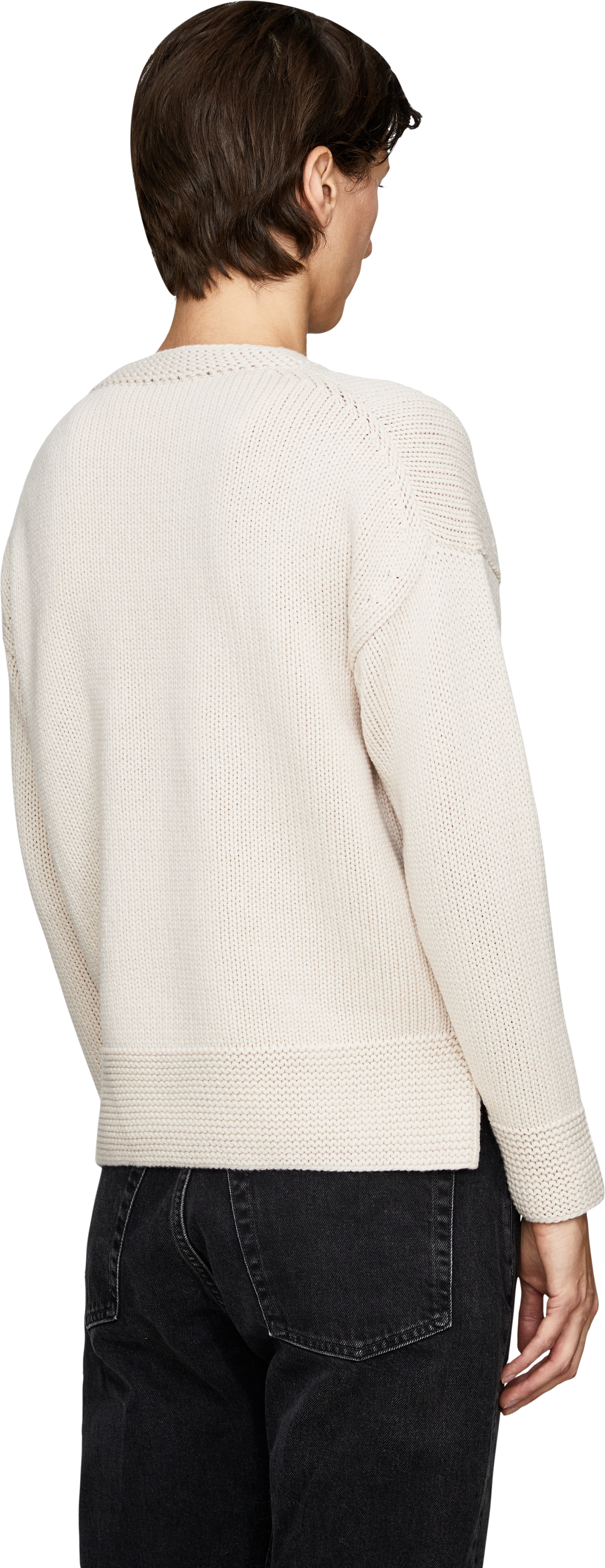 Iris von Arnim 'Peria' Alabaster cashmere jumper, Back view – UNGER.DE