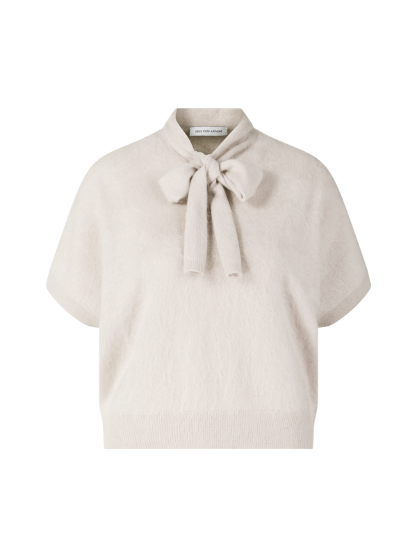 Gebürstetes Cashmere-Top 'Kassie' in Kitt