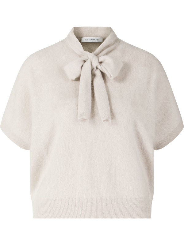 Gebürstetes Cashmere-Top 'Kassie' in Kitt