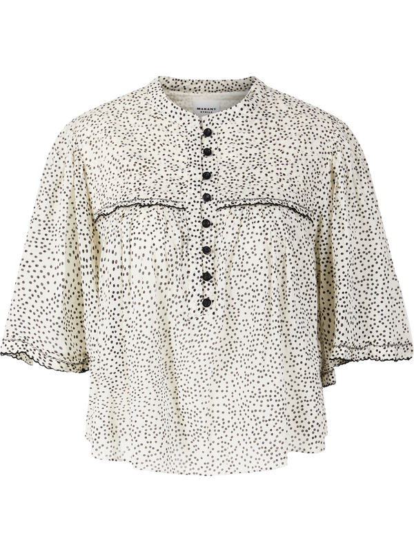 Gepunktete Bluse 'Douna' Crème