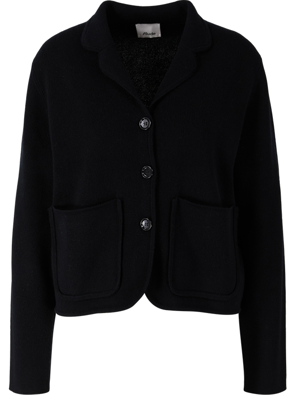 Black wool and cashmere cardigan