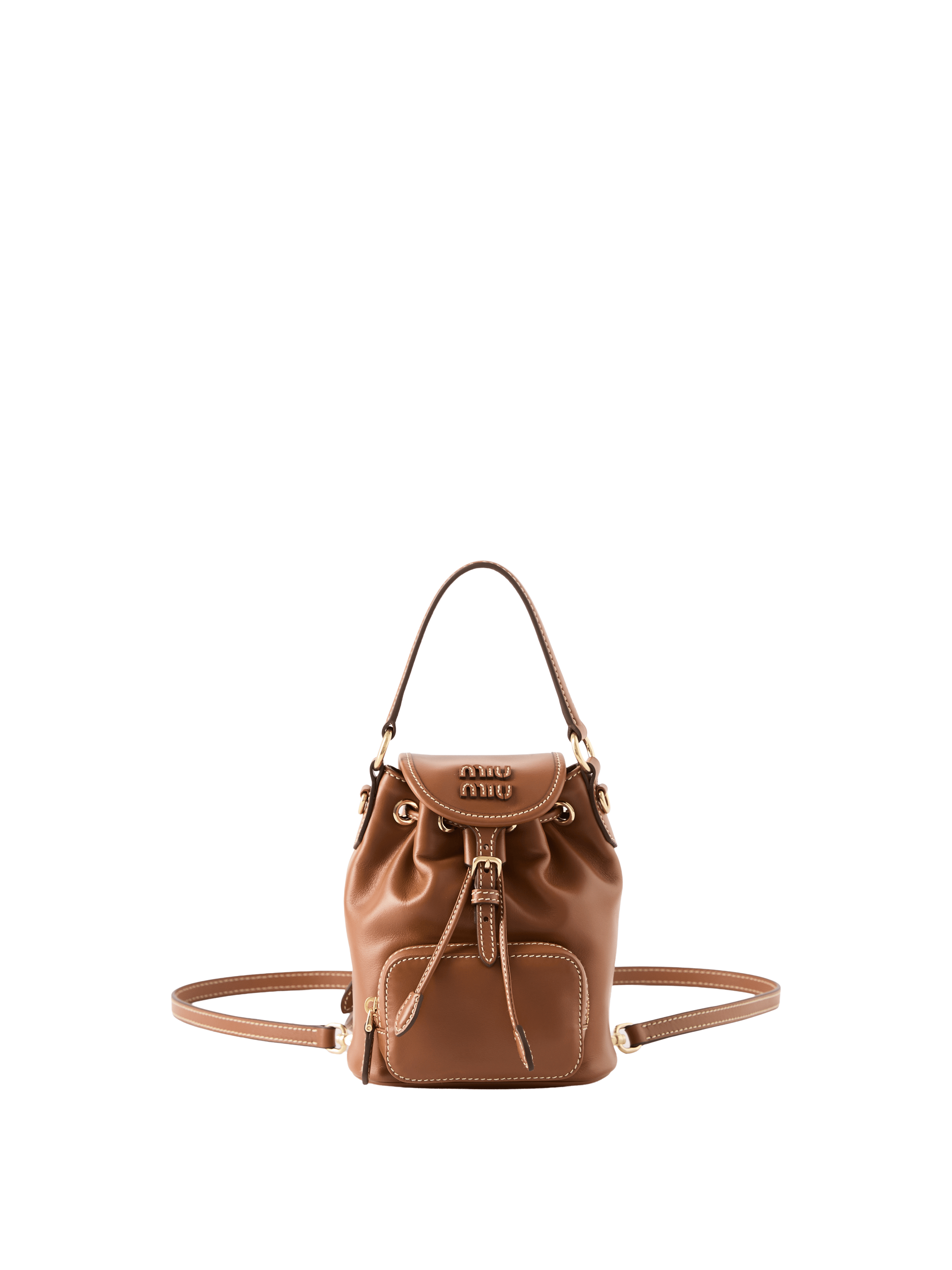 Rucksack aus Leder Cognac