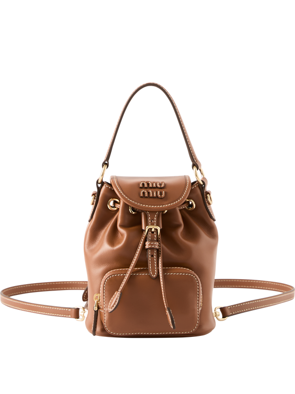 Rucksack aus Leder Cognac
