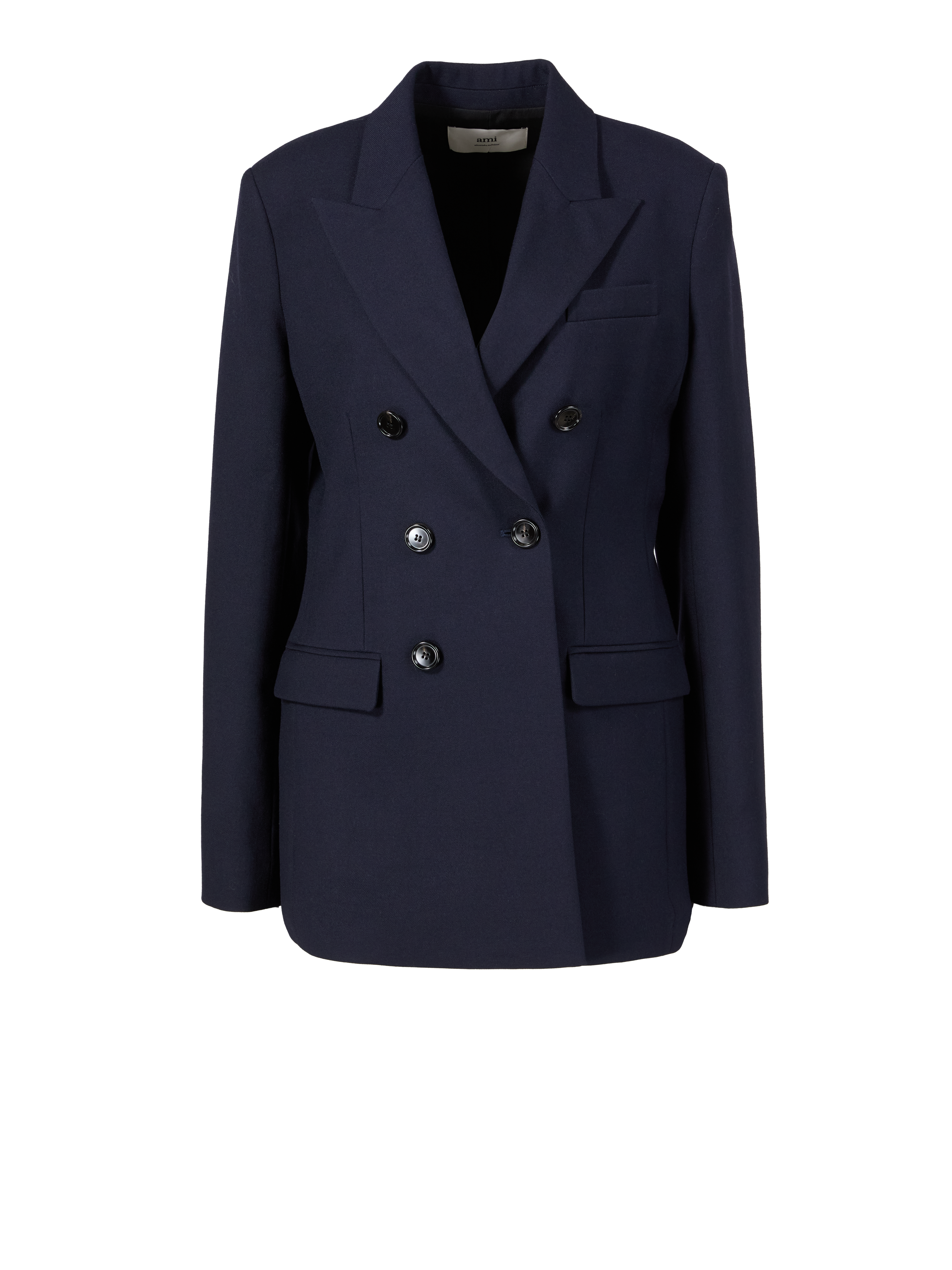 Doppelreihiger Wollblazer Marineblau