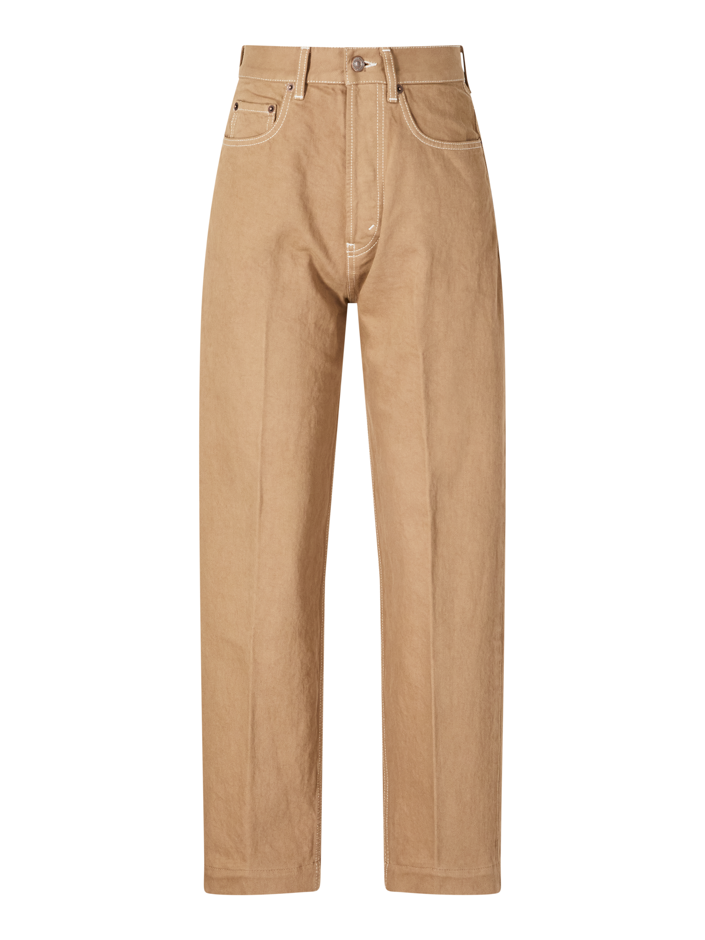 Boyfriend-Fit Jeans aus Baumwolldenim Braun