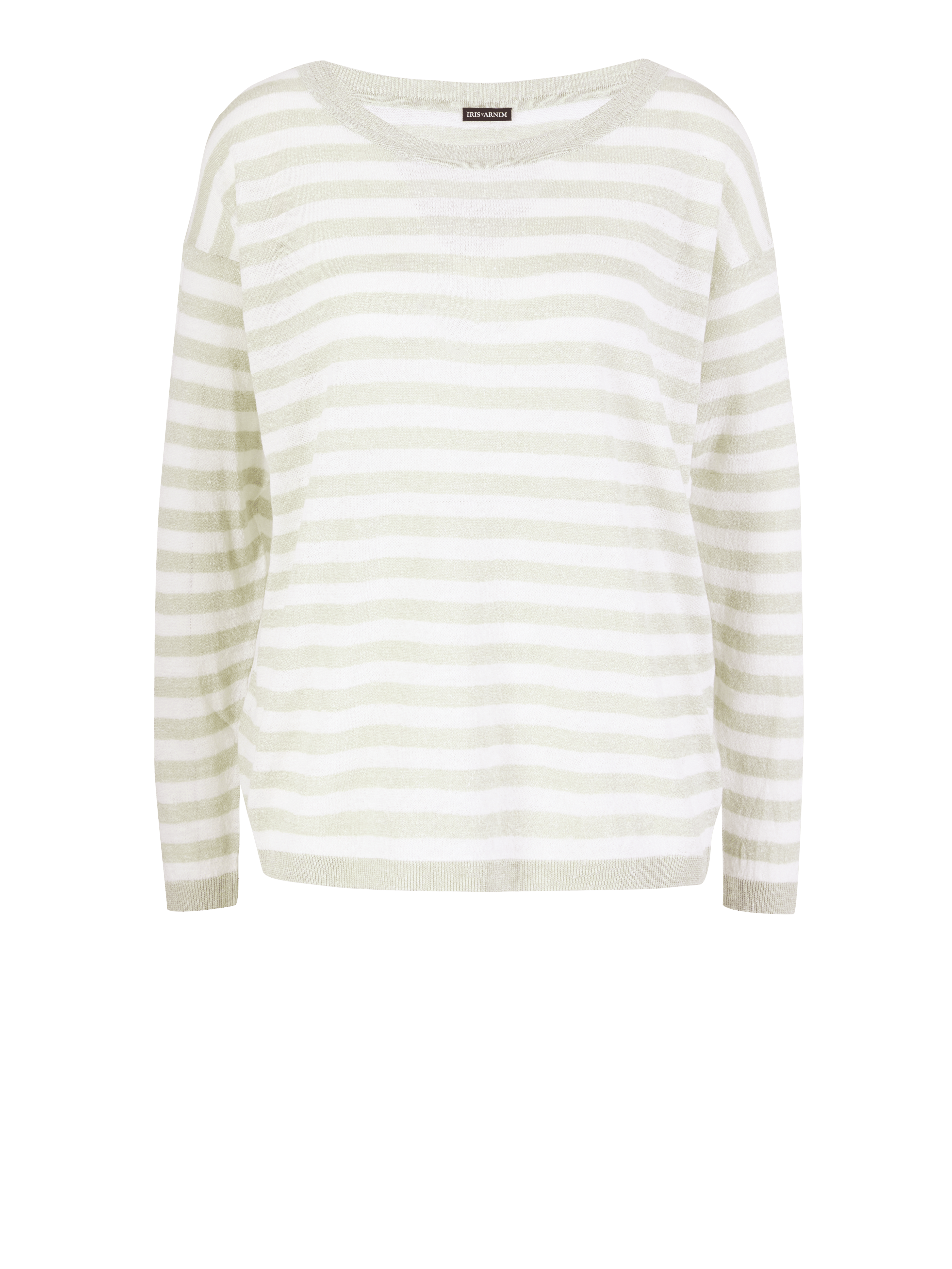 Leinen-Baumwollpullover 'Valena' Lind/Off White