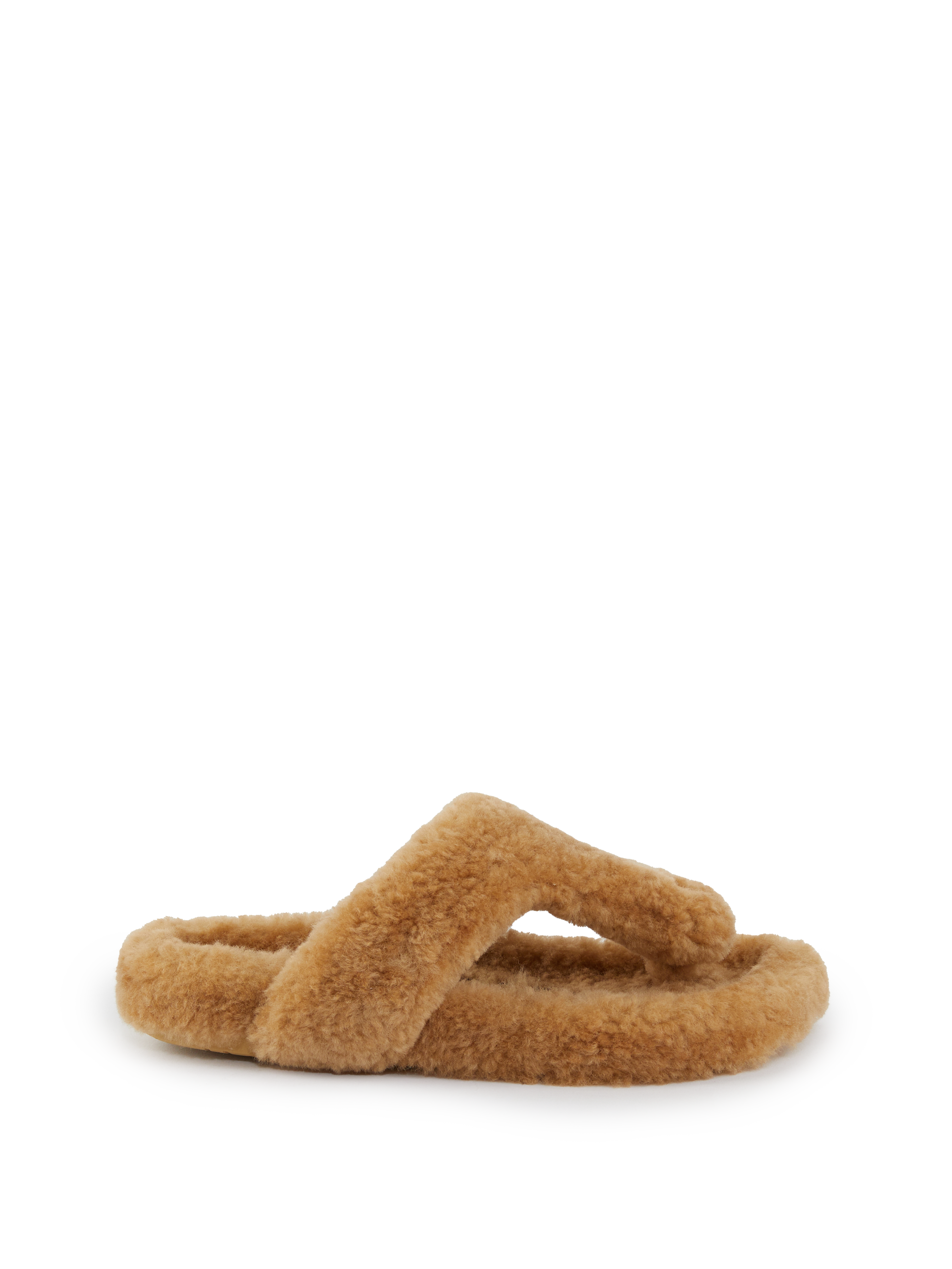 Sandalen 'Ease' aus Shearling Beige