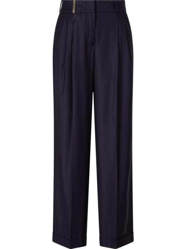 Navy blue woollen trousers