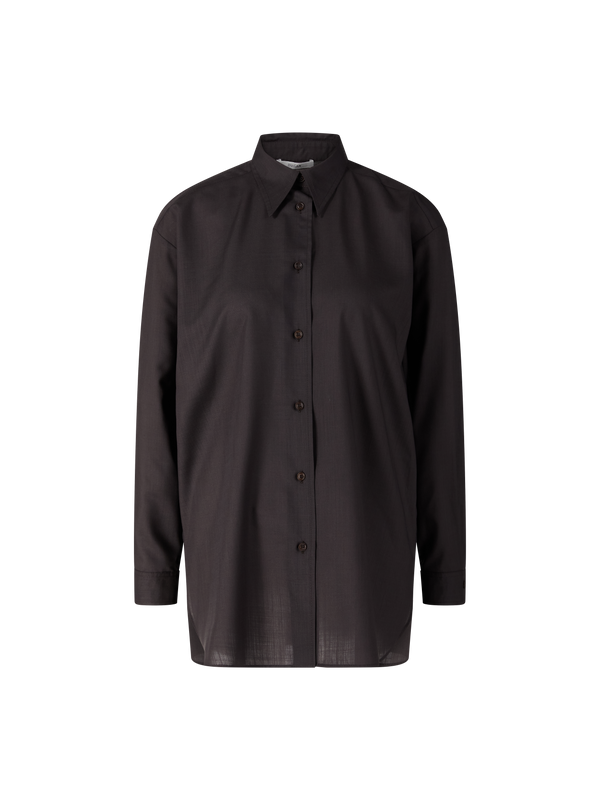 Wollbluse 'Voile' Dunkelbraun