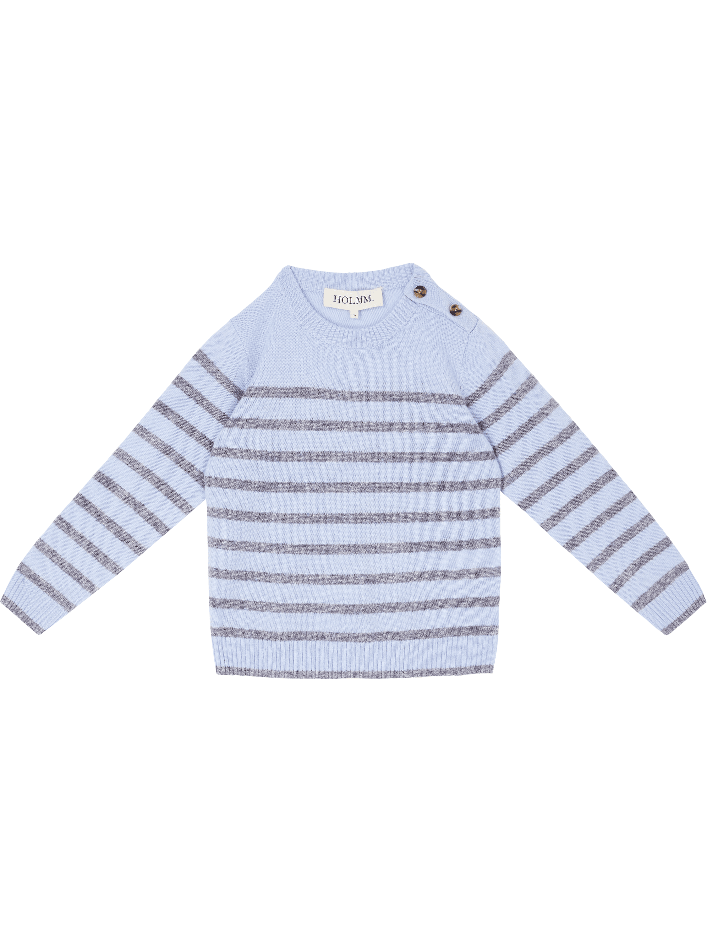 Holmm Gestreifter Cashmere-Pullover 'Obay' Hellblau, Produktansicht – UNGER.DE