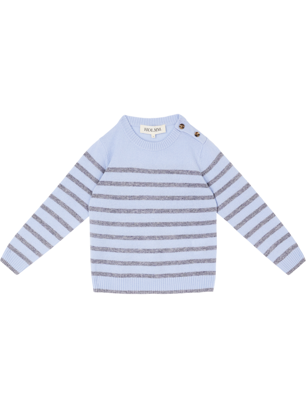 Gestreifter Cashmere-Pullover 'Obay' Hellblau