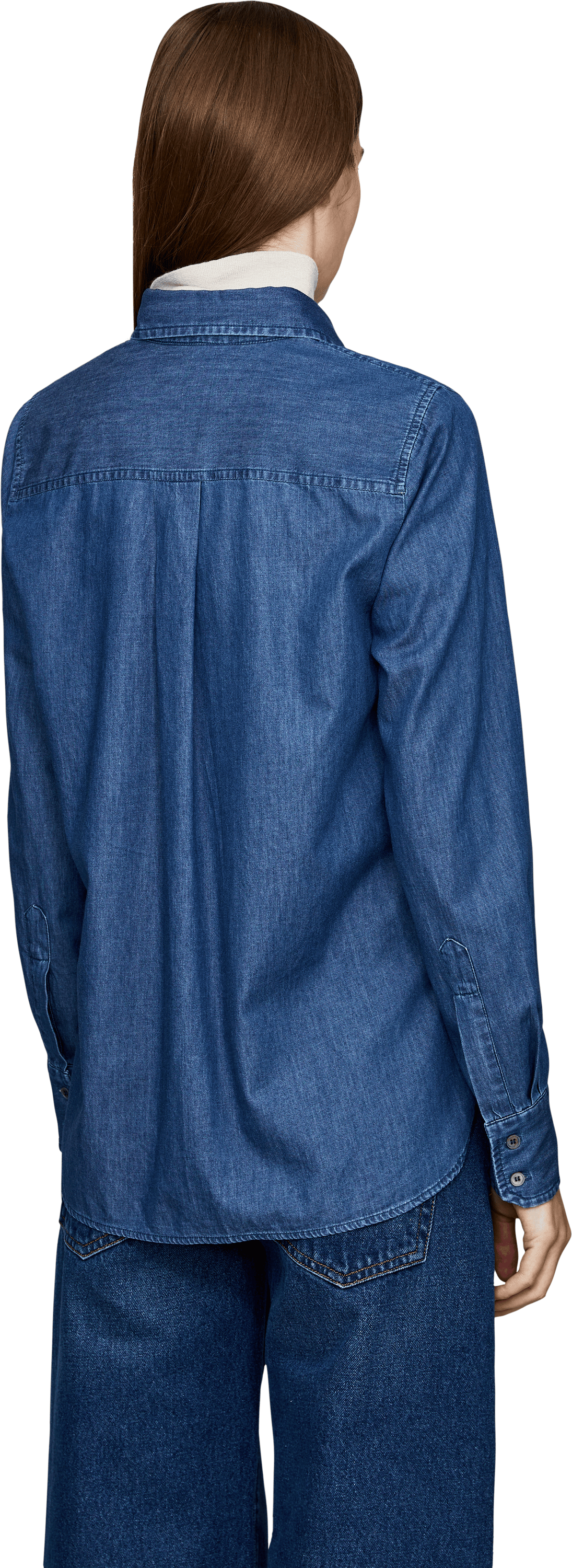 Robert Friedman Hemdbluse 'Odin Chambray' Dunkelblau, Rückansicht – UNGER.DE