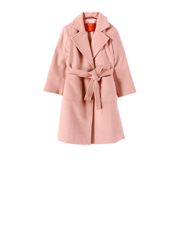 Wollmantel mit Bindegürtel Altrosa
