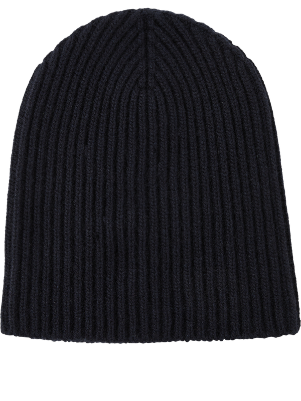 'Lovat' cashmere beanie in navy blue