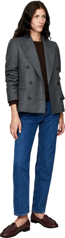 Cashmere-Pullover mit Rundhalsausschnitt Espresso