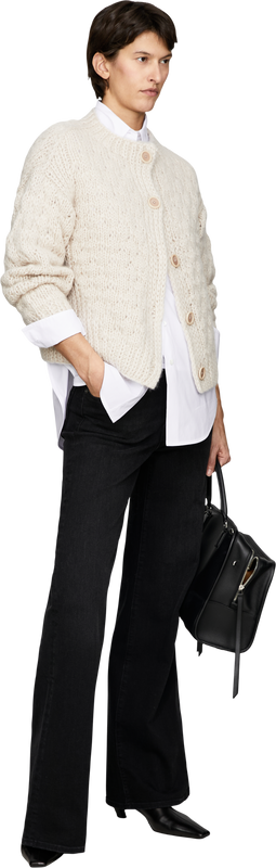 Cashmere-Seidenstrickjacke 'Lioma Handstrick' Alabaster