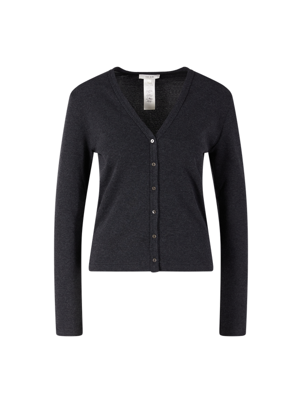 Langarmshirt mit Knopfleiste 'Cresp' Anthrazit