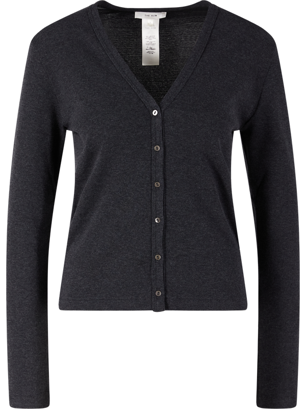 Langarmshirt mit Knopfleiste 'Cresp' Anthrazit