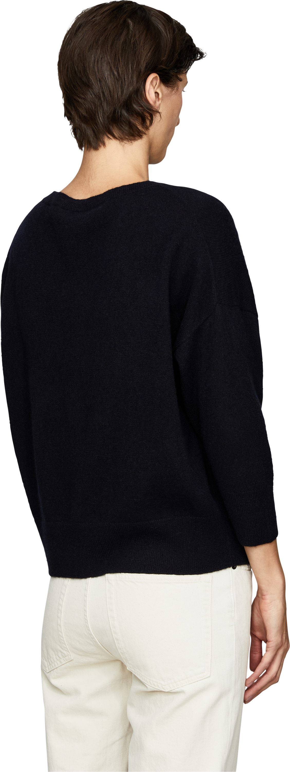 Iris von Arnim Cashmere-Seidenpullover 'Kalindra' Navy, Back view – UNGER.DE