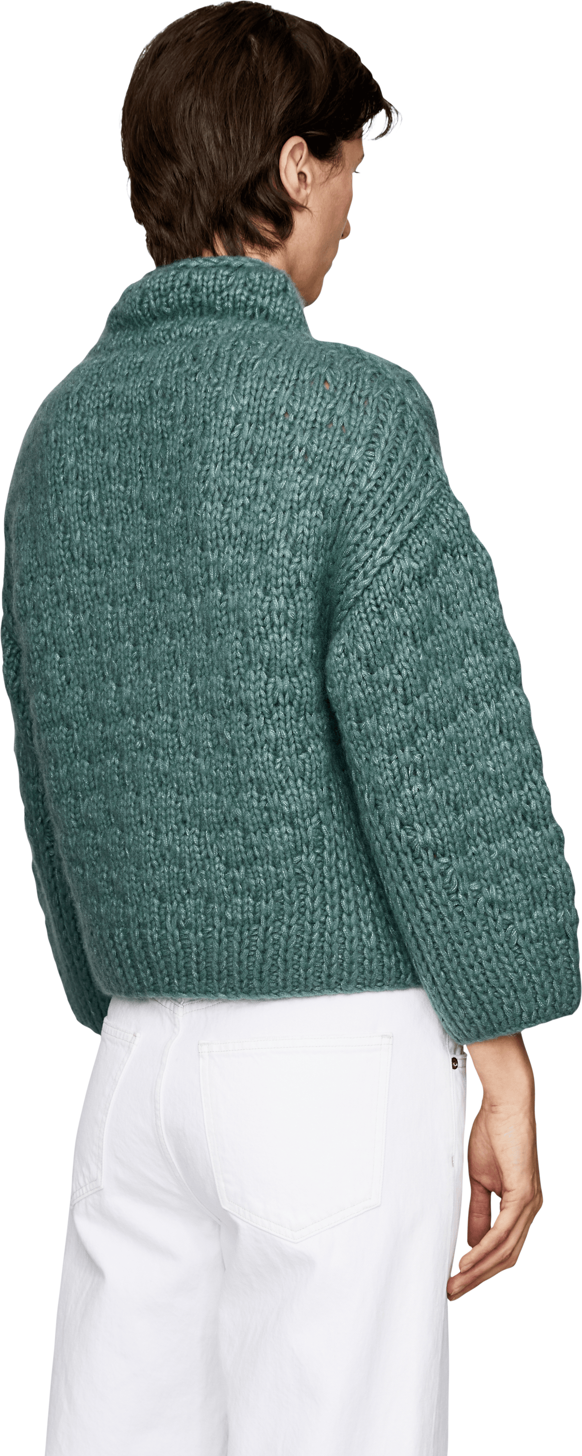 Iris von Arnim Handstrick Pullover 'Lunara' aus Cashmere und Seide Farn, Back view – UNGER.DE