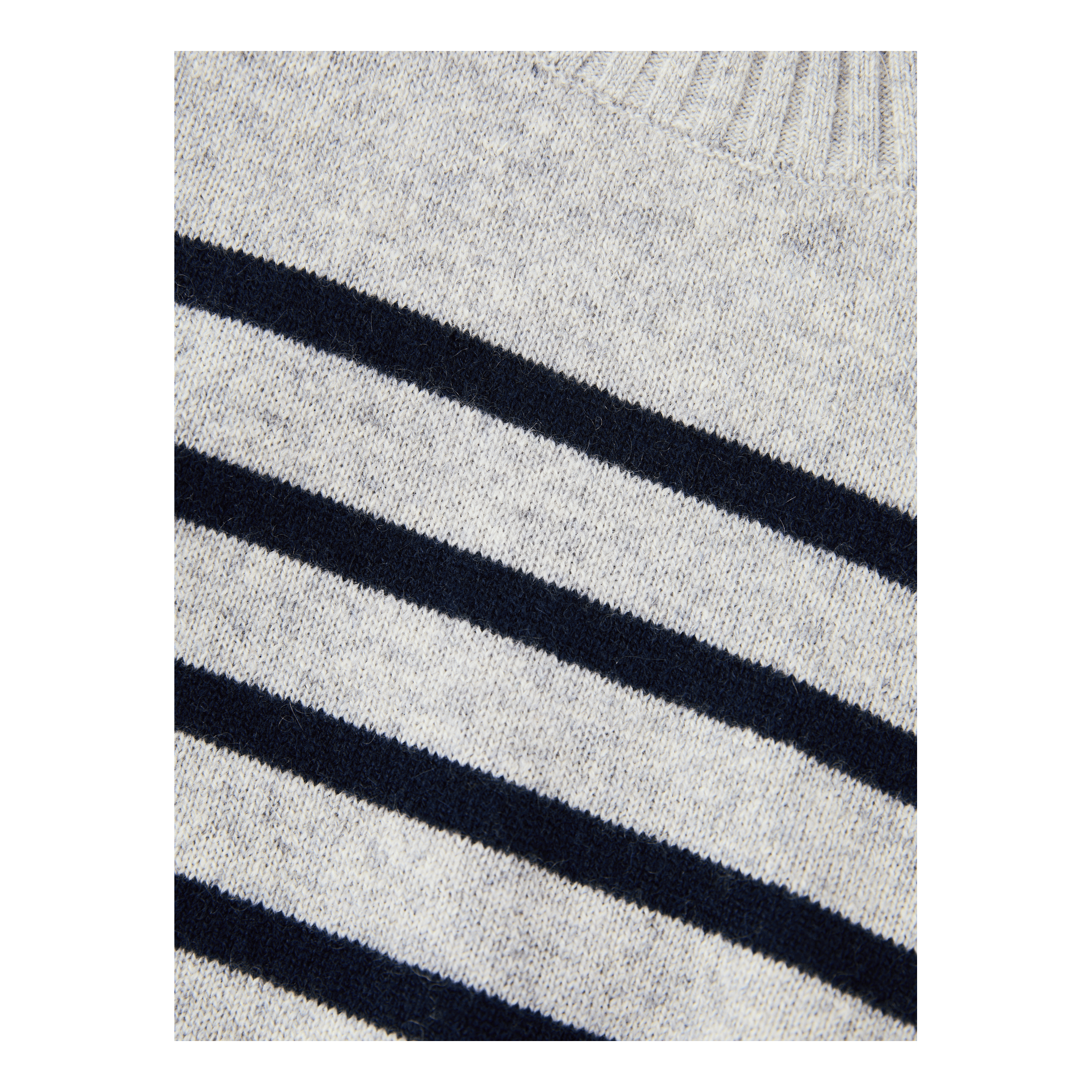 Holmm 'Opal' Grey Striped Cashmere Jumper, Front view – UNGER.DE