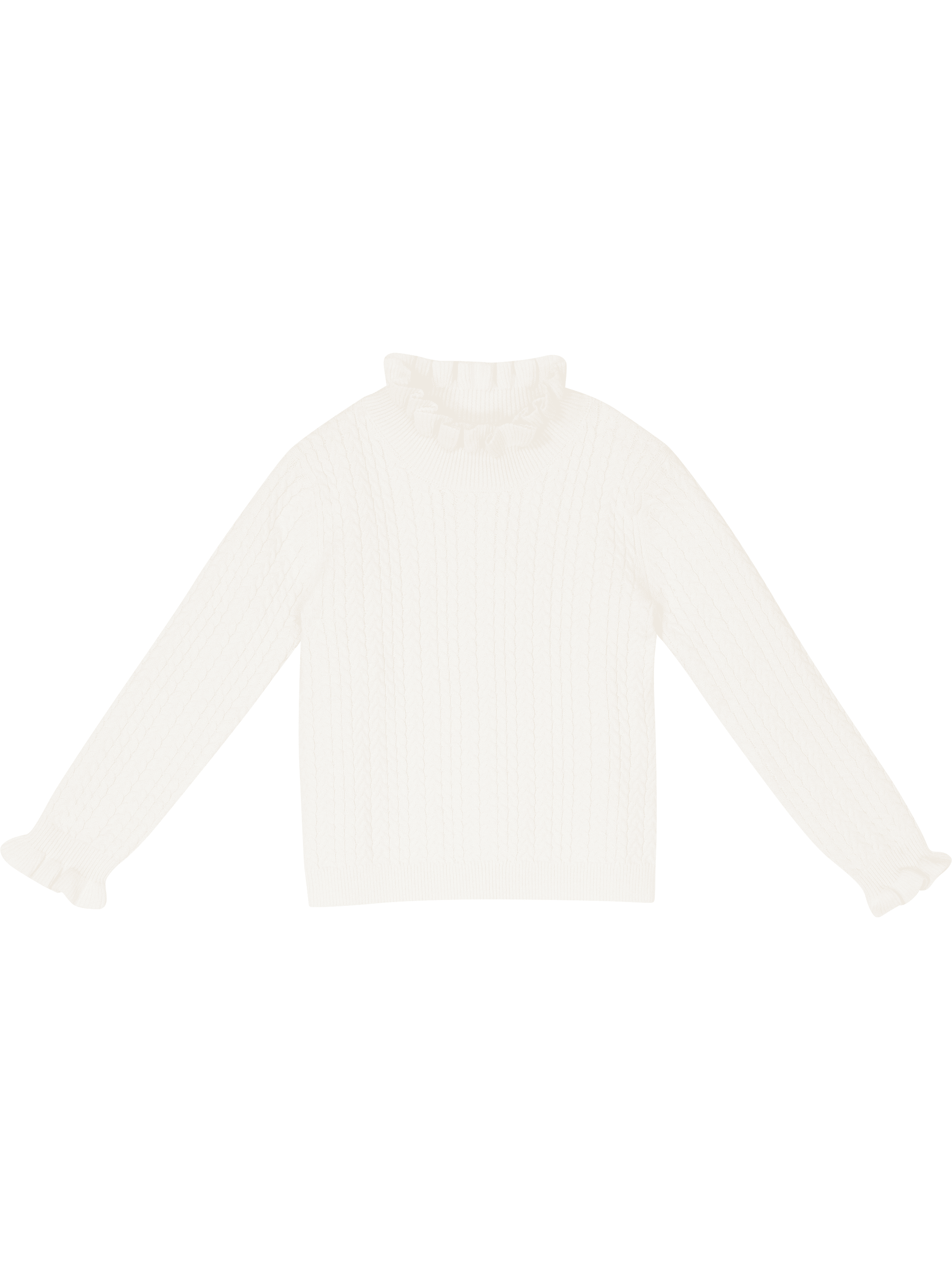 Louise Misha 'Java' cream-coloured turtleneck jumper with ruffles, Product view – UNGER.DE
