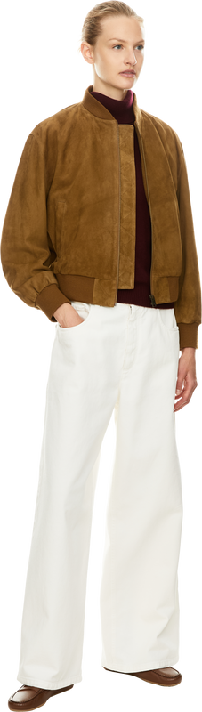 Short-sleeved cashmere roll-neck jumper bordeaux