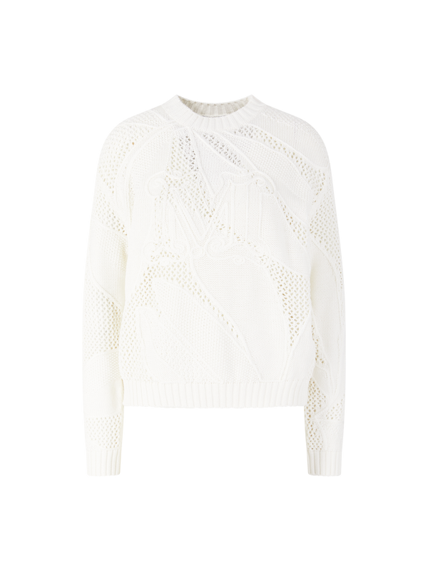 Pullover 'Salvo' mit Stickerei Weiß