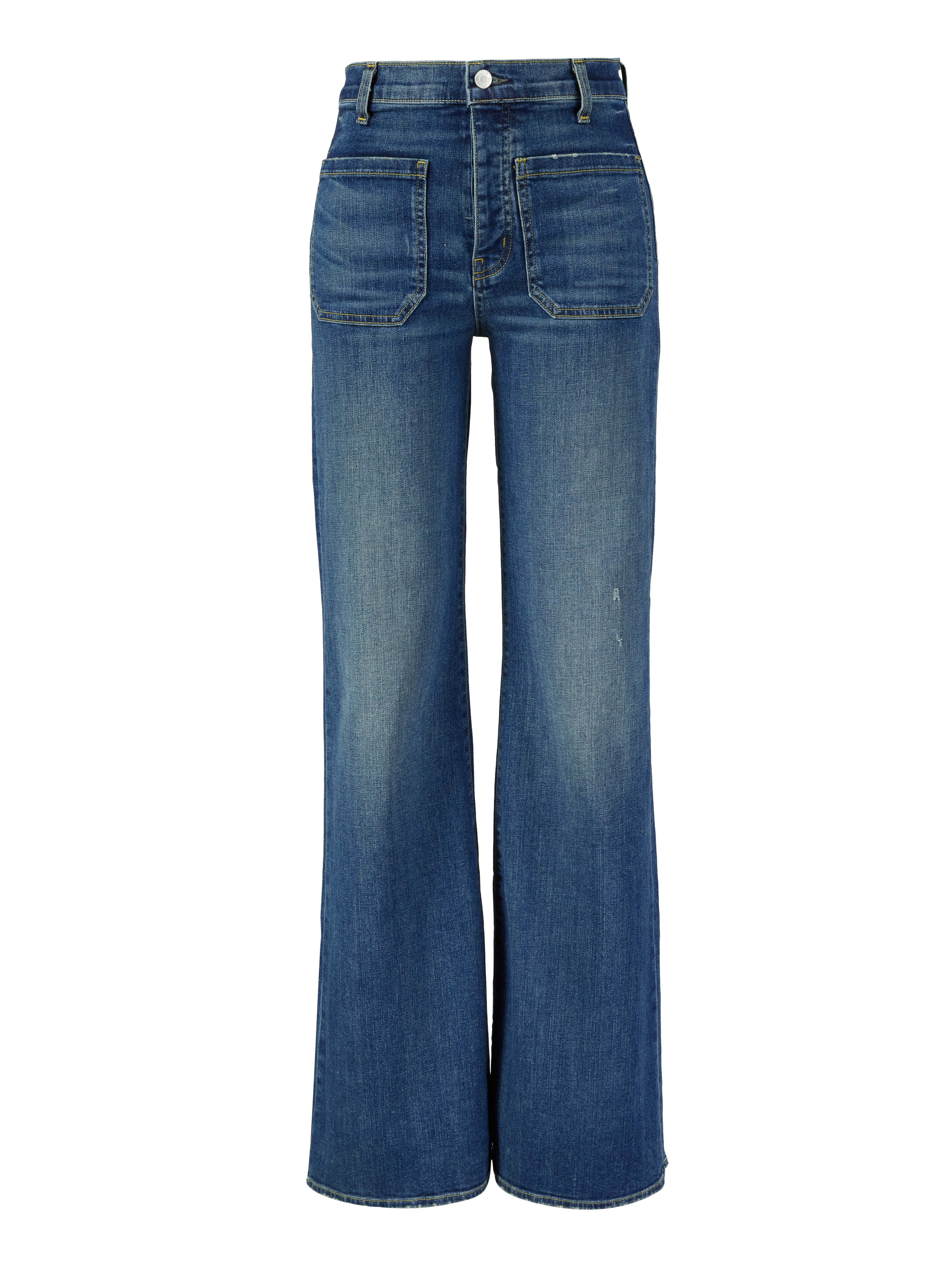 High-Rise-Boot-Cut Jeans 'Nili' Blau