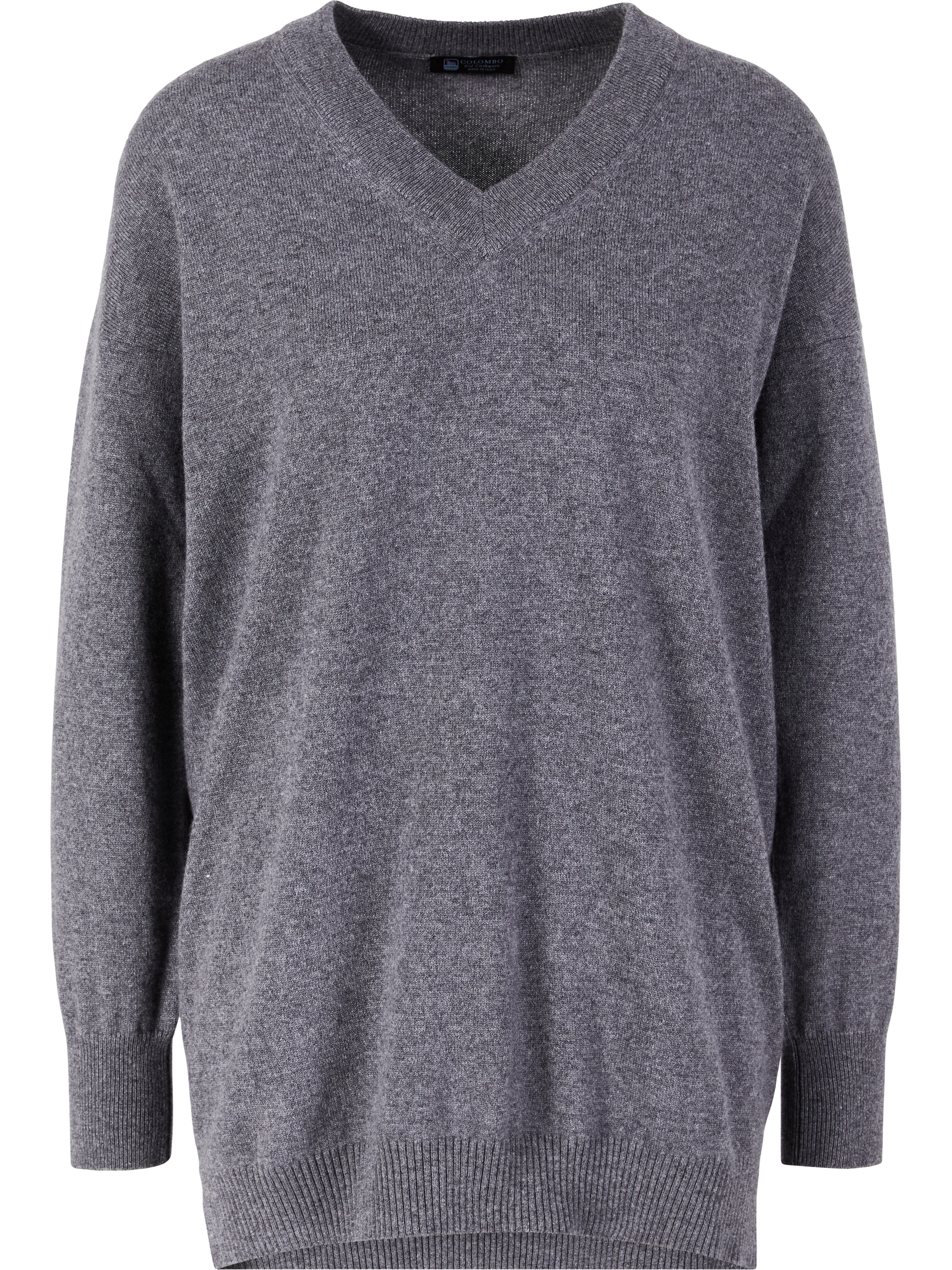 Colombo V-neck jumper in light grey kid cashmere, Product view – UNGER.DE
