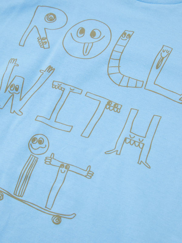 T-Shirt mit Print Blau