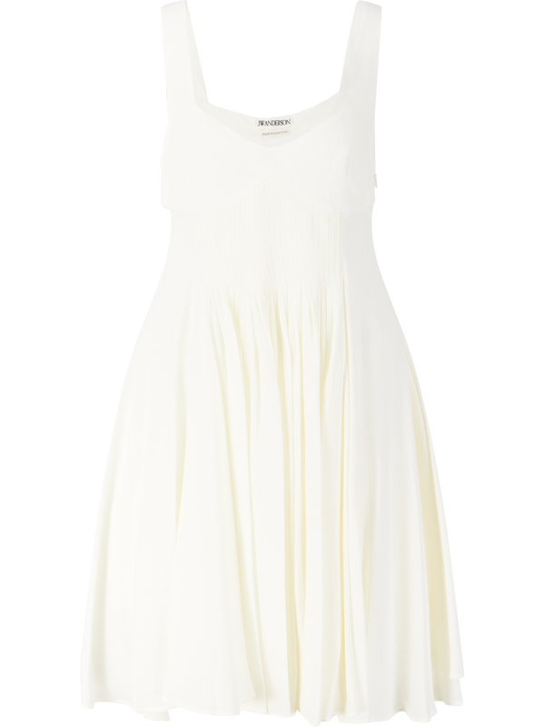 Plissiertes Minikleid 'Babydoll' Crème