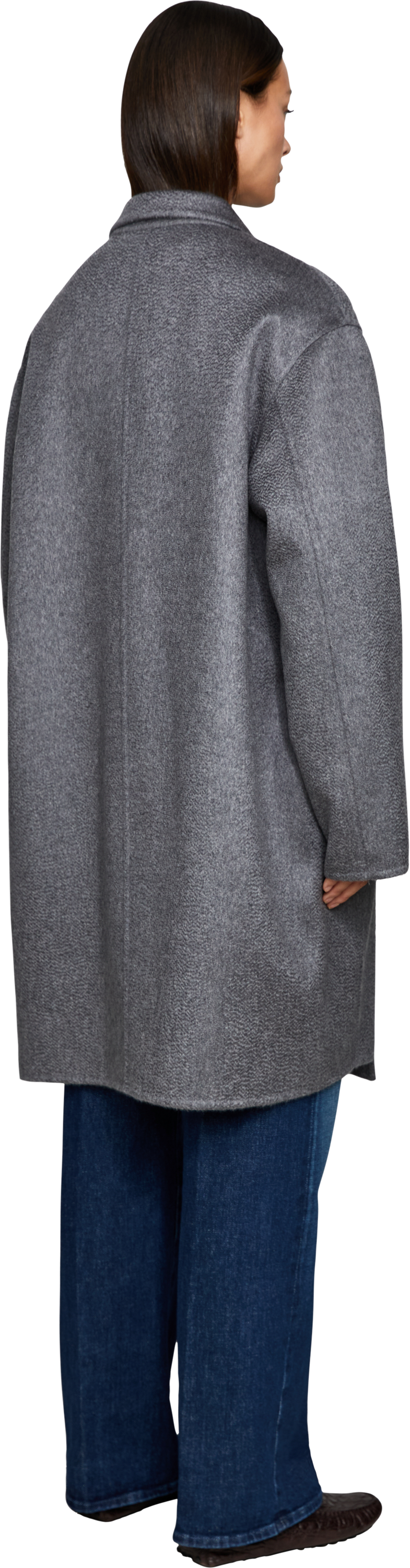 Colombo Cashmere-Mantel Grau, Rückansicht – UNGER.DE