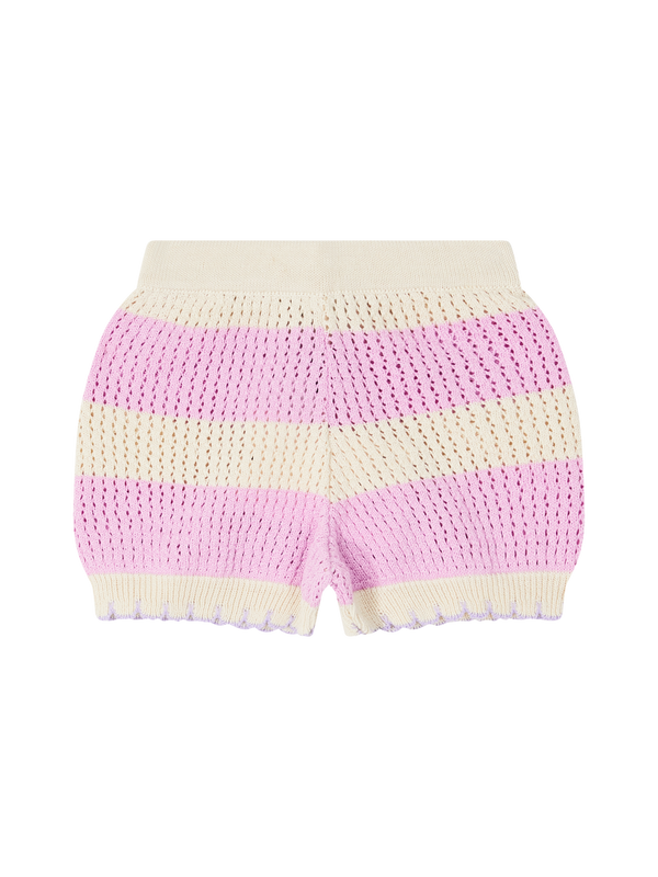 Gestreifte Häkel-Shorts 'Vita' Pink