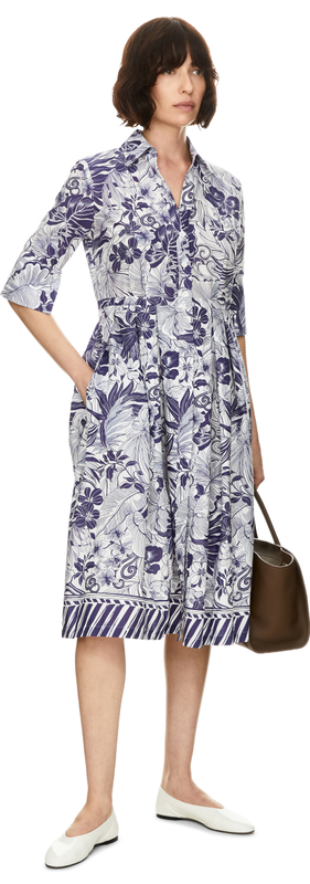 Florales Midikleid 'Aisha' Indigo