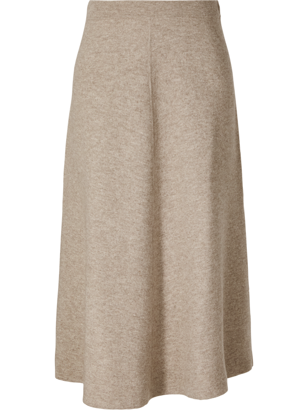 Wool-cashmere midi skirt taupe