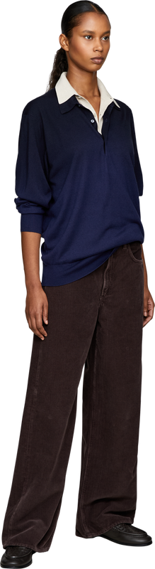 'Low Curve' corduroy trousers dark brown