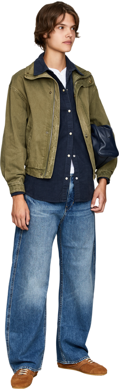 Travis' navy blue corduroy shirt