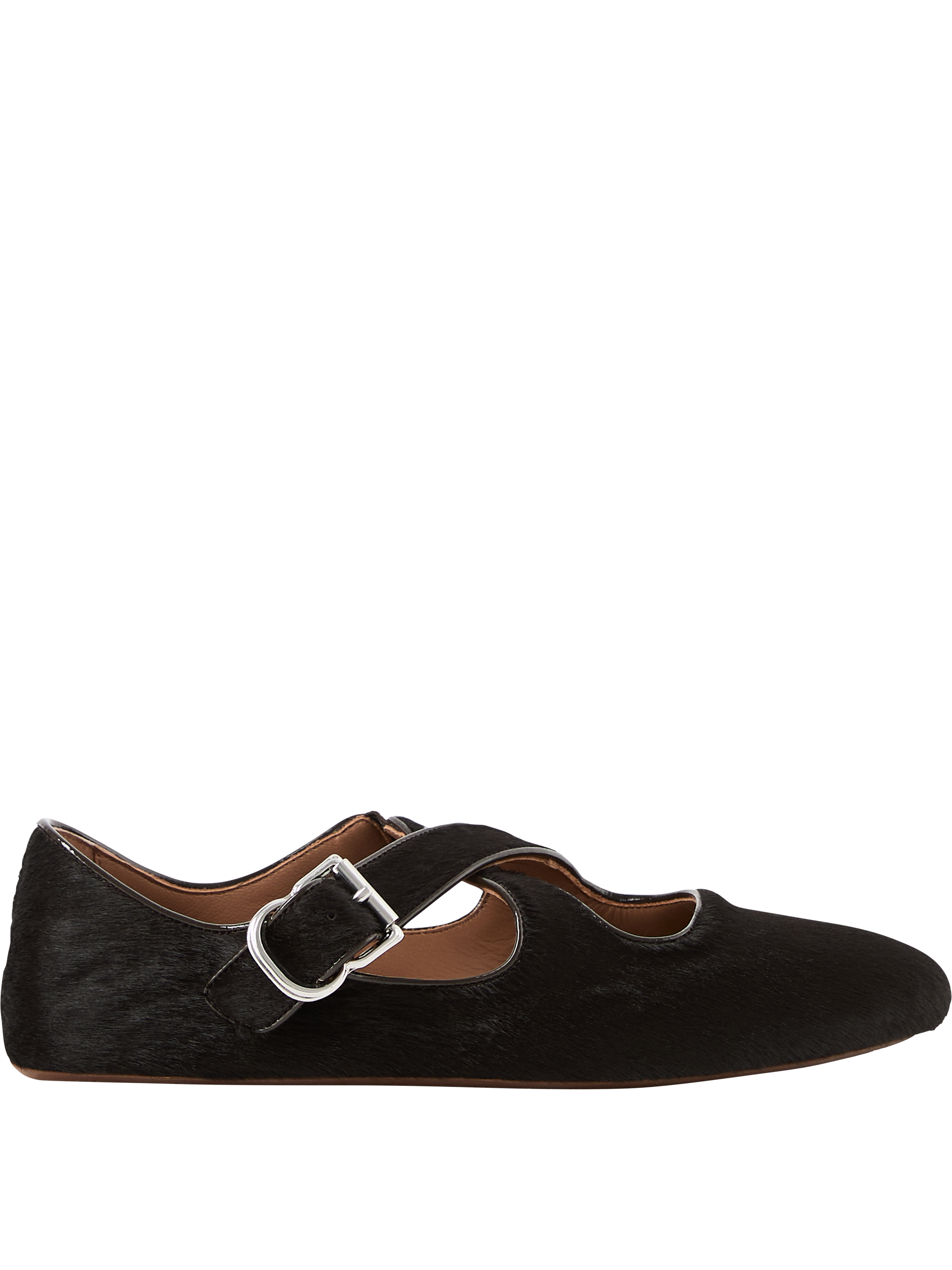 Alaïa 'Criss Cross' criss-cross ballerina flats in dark brown calfskin, Product view – UNGER.DE