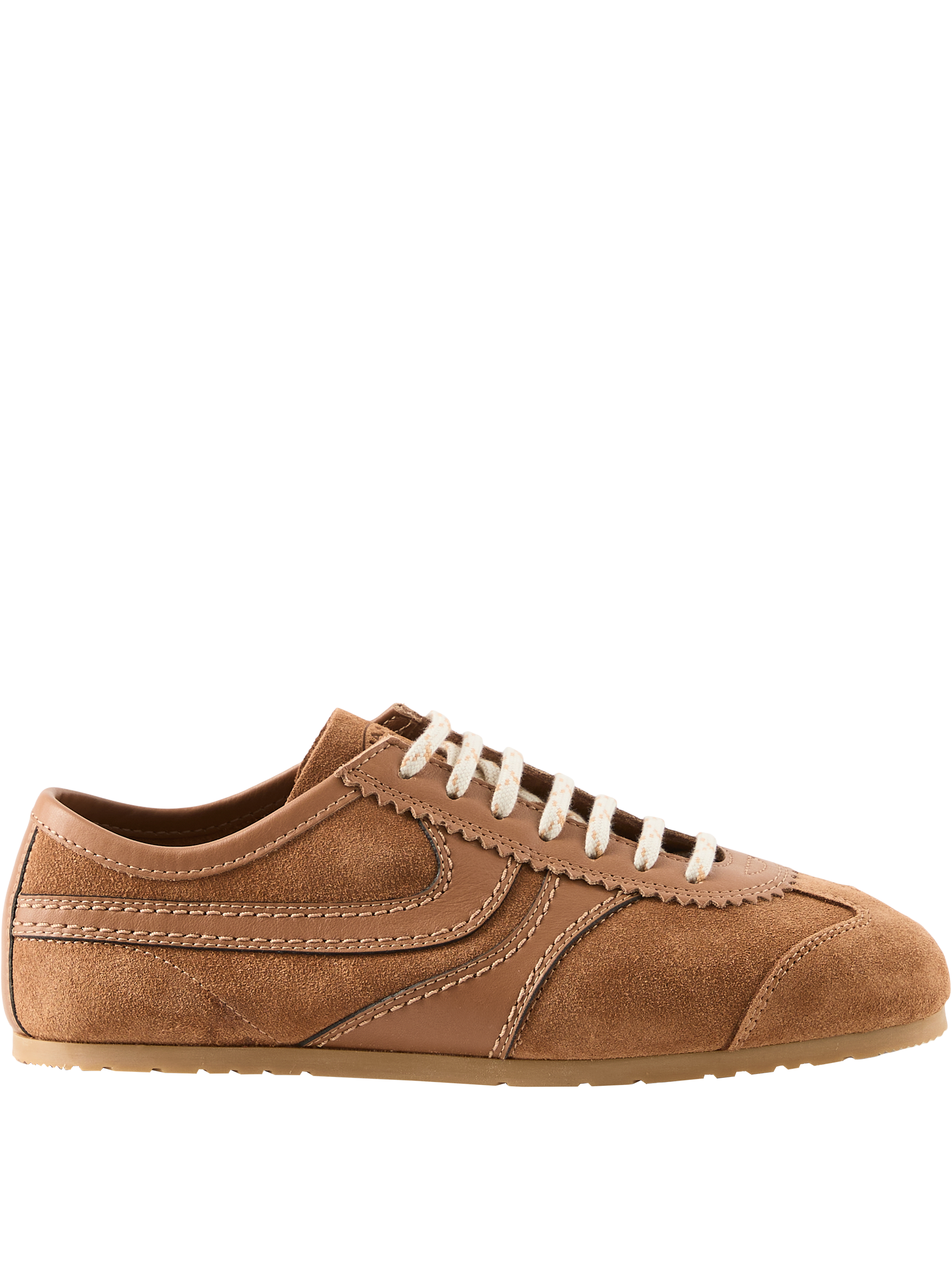 Sneaker aus Leder Tan