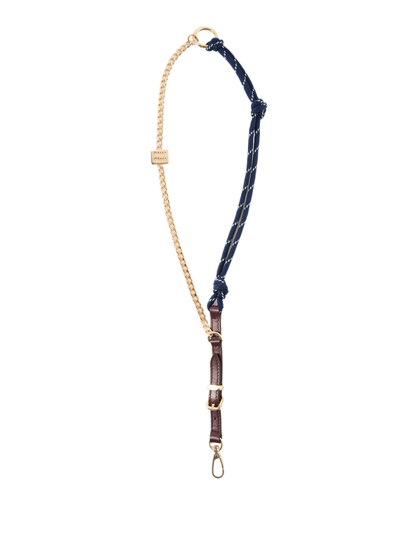 Schlüsselanhänger aus Kalbsleder und Metall Marineblau