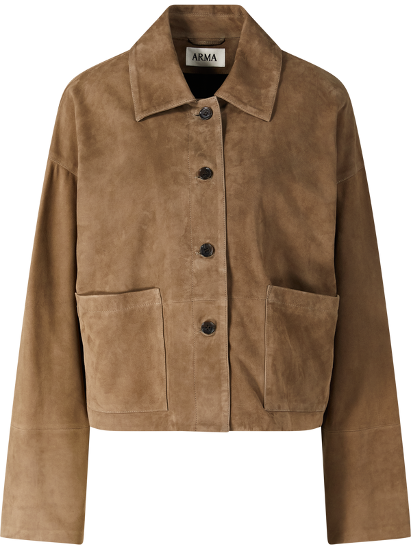 Velourslederjacke 'IMMA' Beige