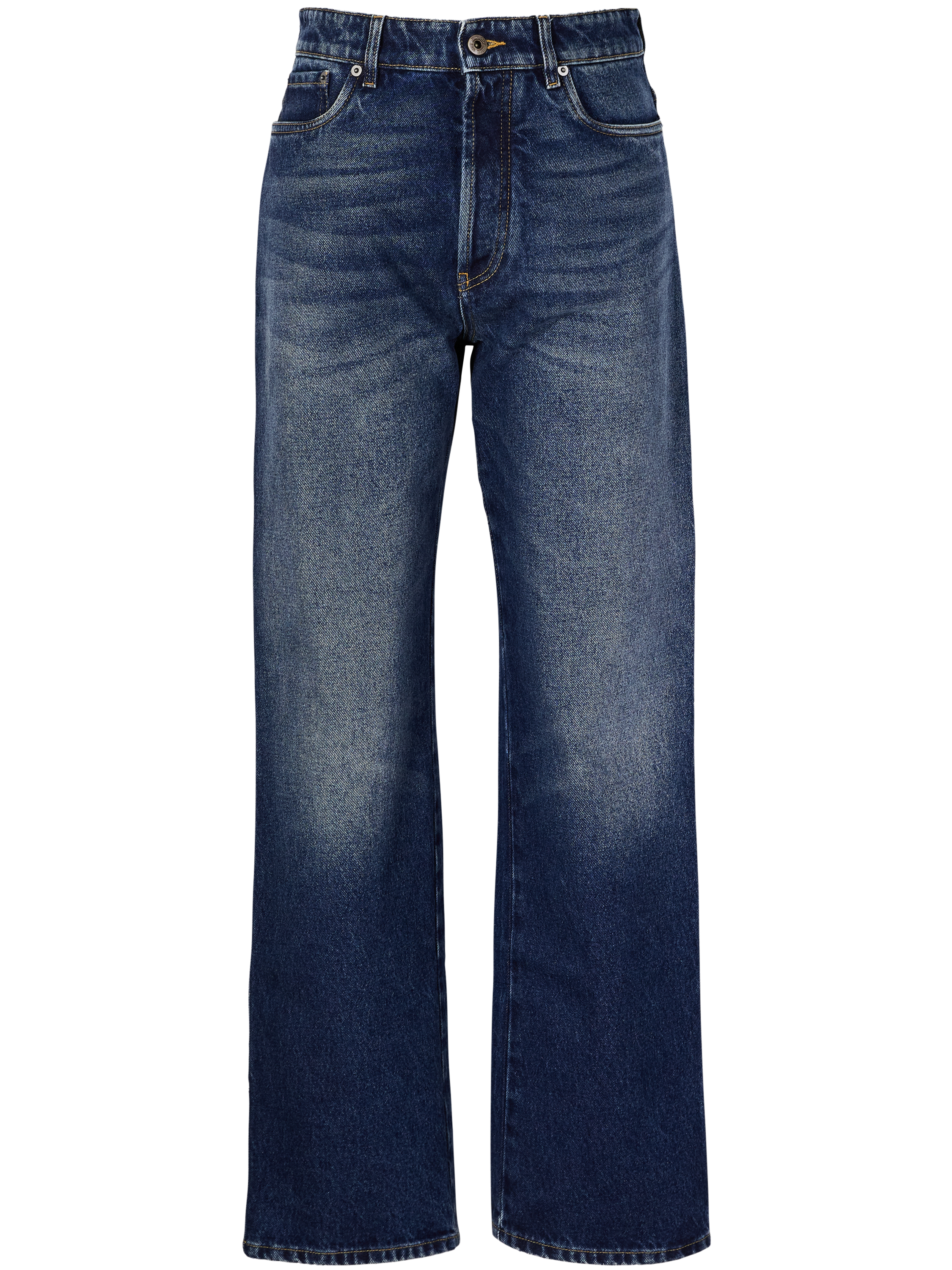 Boyfriend-Fit Jeans mit Sticklogo Blau