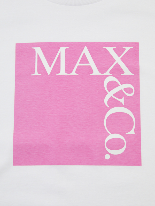 T-Shirt mit Logo-Print Weiß/Pink