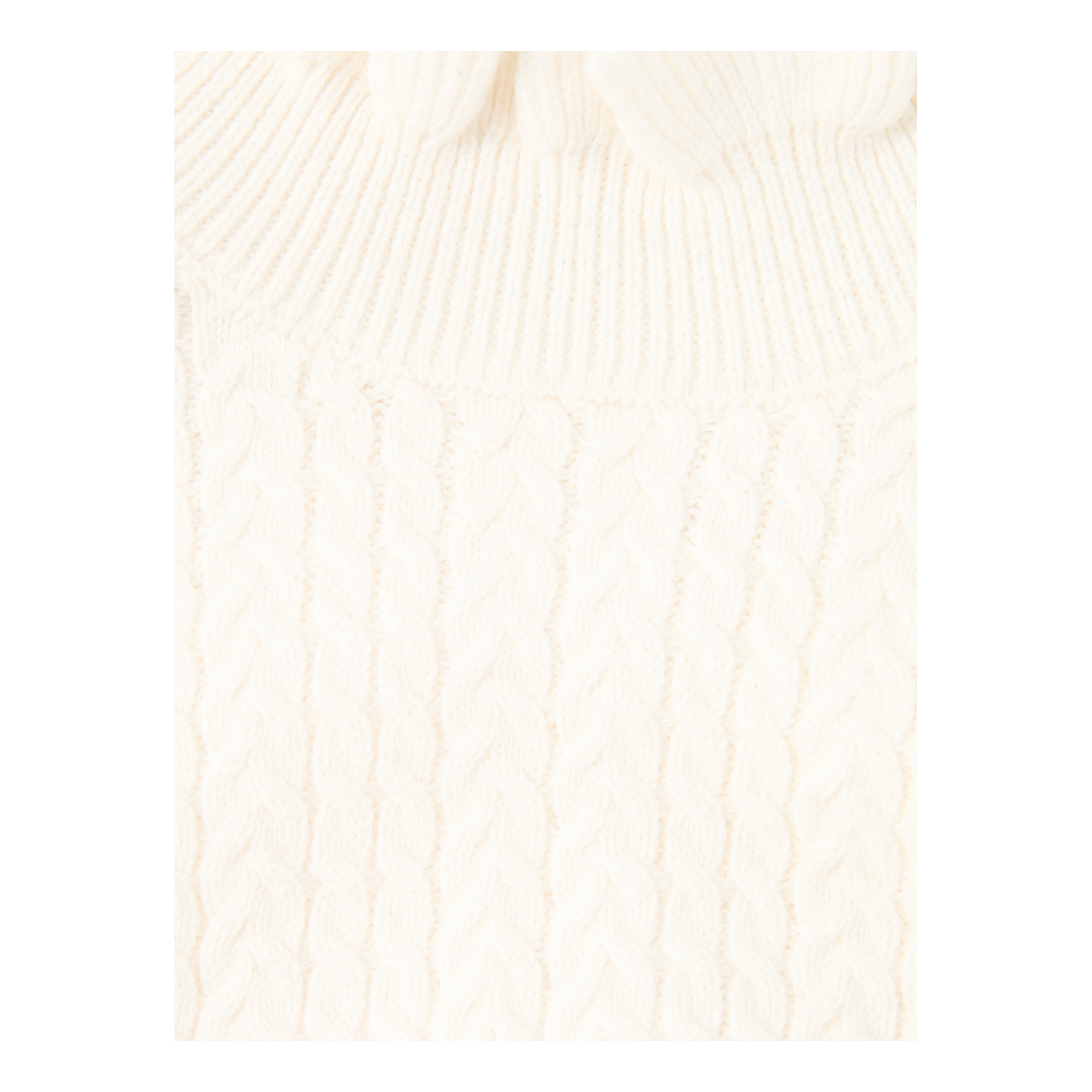 Louise Misha 'Java' cream-coloured turtleneck jumper with ruffles, Front view – UNGER.DE