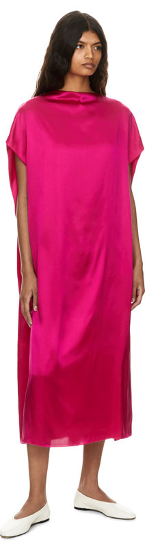 Midikleid 'Diria' aus Seidensatin Pink
