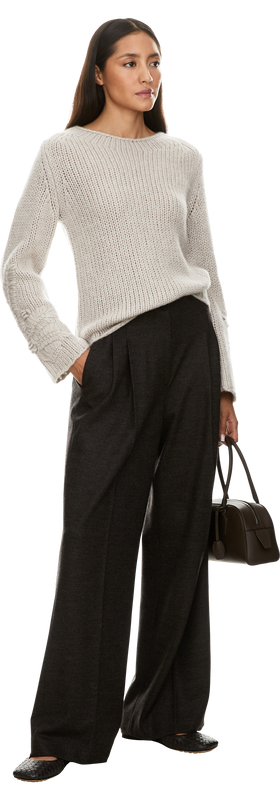 Cashmere-Seidenpullover 'Jylliana Embroidery' Kitt