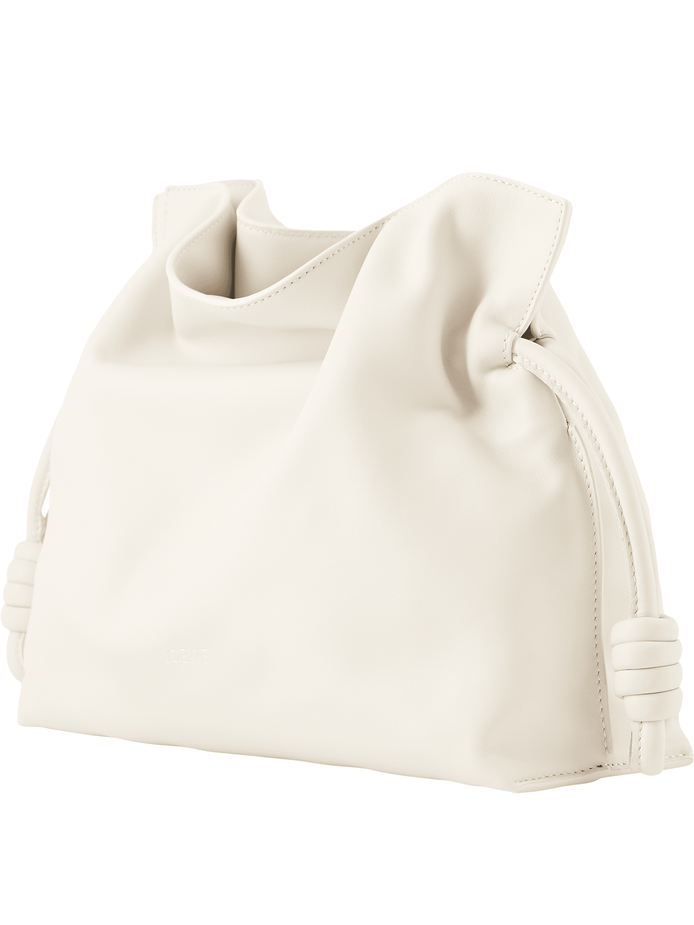 LOEWE Clutch 'Flamenco Medium' Soft White, Frontansicht – UNGER.DE