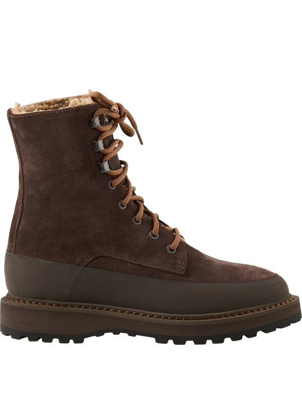 Schnürstiefel 'Dolomite' aus Veloursleder Dunkelbraun