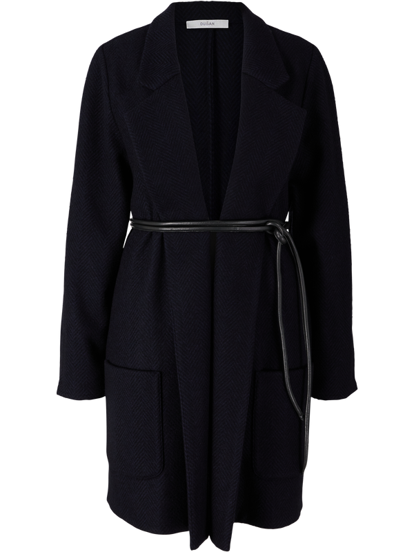 Long cashmere blazer, dark blue